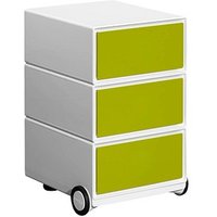 PAPERFLOW easyBox Rollcontainer weiß, grün 3 Auszüge 39,0 x 43,6 x 64,2 cm von PAPERFLOW