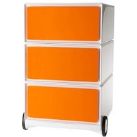 PAPERFLOW easyBox Rollcontainer weiß, orange 3 Auszüge 39,0 x 43,6 x 64,2 cm von PAPERFLOW