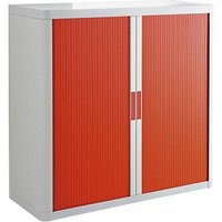 PAPERFLOW easyOffice Rollladenschrank weiß, rot ohne Fachböden 110,0 x 41,5 x 104,0 cm von PAPERFLOW