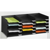 PAPERFLOW Sortierstation Sortierbox für Querrollladensc DIN A4 15-Fach  Schwarz von PAPERFLOW