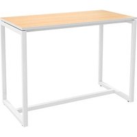 PAPERFLOW Stehtisch easyDesk buche rechteckig, Vierkantrohr weiß, 150,0 x 75,0 x 110,0 cm von PAPERFLOW