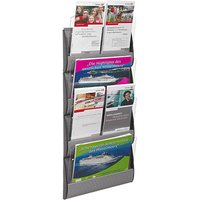PAPERFLOW Wandprospekthalter Integral silber DIN A5, DIN lang 4 Fächer von PAPERFLOW