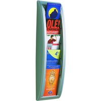 PAPERFLOW Kompakt Wandprospekthalter 1/3 DIN A4 5-Fach  silber von PAPERFLOW
