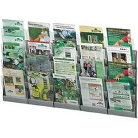 PAPERFLOW Integral Wandprospekthalter A5 20-Fach  silber, transparent von PAPERFLOW