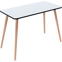 PAPERFLOW easyHome HOP Schreibtisch weiß rechteckig, 4-Fuß-Gestell buche 114,0 x 60,0 cm von PAPERFLOW