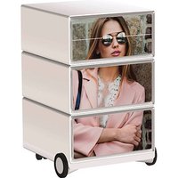 PAPERFLOW easyBox Classic Chic Rollcontainer weiß, bunt 4 Auszüge 39,0 x 43,6 x 64,2 cm von PAPERFLOW
