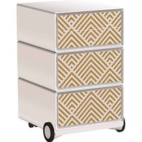PAPERFLOW easyBox Classic Chic Rollcontainer weiß, bunt 4 Auszüge 39,0 x 43,6 x 64,2 cm von PAPERFLOW