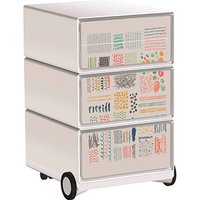 PAPERFLOW easyBox Colour Rollcontainer weiß, bunt 4 Auszüge 39,0 x 43,6 x 64,2 cm von PAPERFLOW