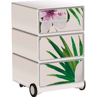 PAPERFLOW easyBox Tropical Rollcontainer weiß, bunt 4 Auszüge 39,0 x 43,6 x 64,2 cm von PAPERFLOW