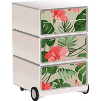 PAPERFLOW easyOffice Tropical Rollcontainer weiß, bunt 4 Auszüge 39,0 x 43,6 x 64,2 cm von PAPERFLOW