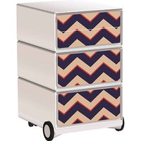 PAPERFLOW easyBox Vintage Rollcontainer weiß, bunt 4 Auszüge 39,0 x 43,6 x 64,2 cm von PAPERFLOW