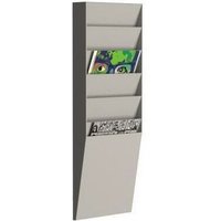 Prospekthalter 23,6 x 71,2 x 8,3 cm (b x h x t) din A4 Polystyrol grau 6 Fächer von PAPERFLOW