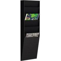 Prospekthalter 23,6 x 71,2 x 8,3 cm (b x h x t) din A4 Polystyrol schwarz 6 Fächer von PAPERFLOW