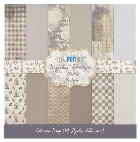 Papers For You Papierset für Scrapbooking und Bastelarbeiten, Kollektion "Wizarding Adventure Basics", enthält 14 doppelseitige Papiere mit verschiedenen Designs, Größe 30,5 x 30,5 cm von PAPERSFORYOU