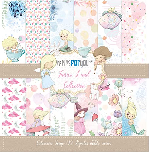 Papers For You - Scrapbooking und Bastelpapier Set "Fairies Land" Kollektion | Beinhaltet 10 doppelseitige Papiere mit verschiedenen Designs | Größe 30,48 x 30,48 cm (12" x 12") von PAPERSFORYOU