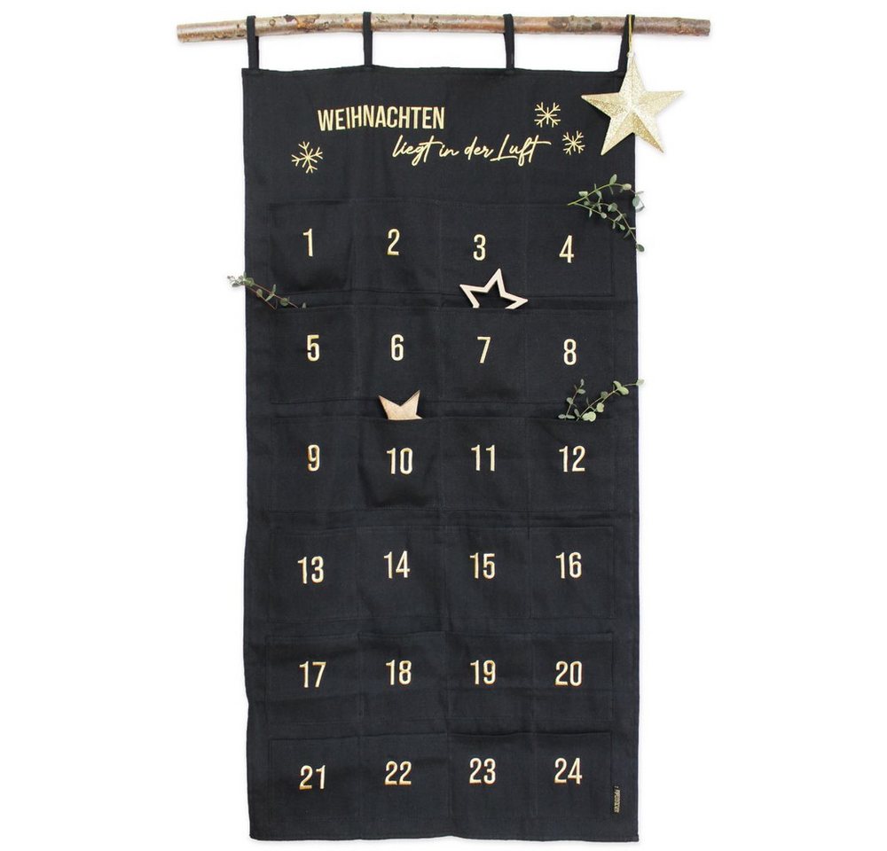 PAPIERDRACHEN Adventskalender Adventskalender-Wandteppich - schwarz/gold PAPIERDRACHEN Adventskalender Adventskalender-Wandteppich - schwarz/gold von PAPIERDRACHEN