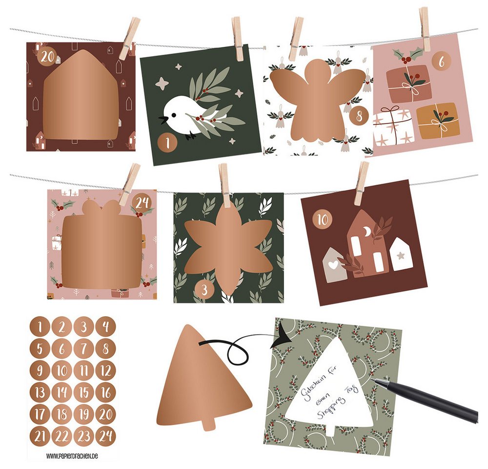 PAPIERDRACHEN Adventskalender Rubbel-Adventskalender - Bastelset PAPIERDRACHEN Adventskalender Rubbel-Adventskalender - Bastelset von PAPIERDRACHEN