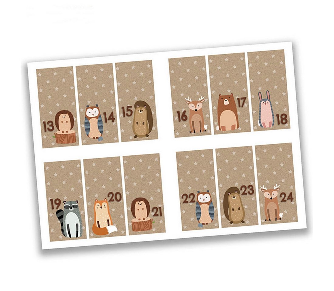 PAPIERDRACHEN DIY-Adventskalender 24 Zahlenaufkleber - Papier selbstklebend (24-tlg) von PAPIERDRACHEN