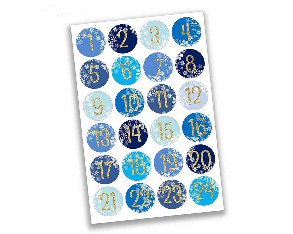PAPIERDRACHEN DIY-Adventskalender 24 Zahlenaufkleber - Papier selbstklebend (24-tlg) von PAPIERDRACHEN