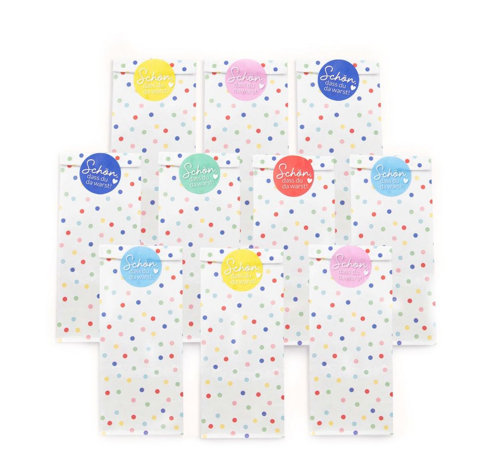 PAPIERDRACHEN Geschenkbox Geburtstagstüten - weiß mit Konfetti - 12 Stück PAPIERDRACHEN Geschenkbox Geburtstagstüten - weiß mit Konfetti - 12 Stück von PAPIERDRACHEN