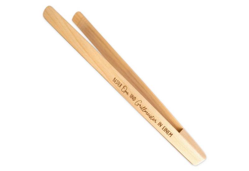 PAPIERDRACHEN Grillzange Grillzange zum Vatertag für Papa oder Opa - originelles Geschenk, hochwertige Buchenzange von PAPIERDRACHEN