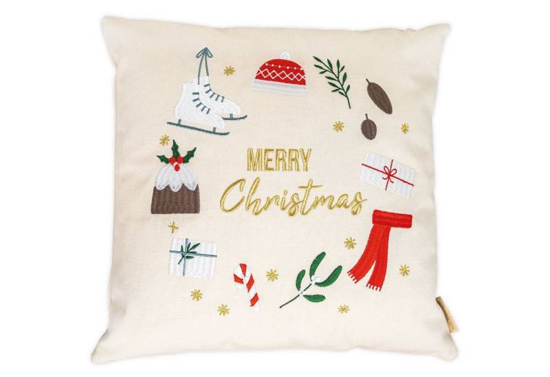 PAPIERDRACHEN Kissenbezug Papierdrachen Weihnachtlicher Kissenbezug- in Grösse 40x40cm, hochwertige Bestickung PAPIERDRACHEN Kissenbezug Papierdrachen Weihnachtlicher Kissenbezug- in Grösse 40x40cm, hochwertige Bestickung von PAPIERDRACHEN