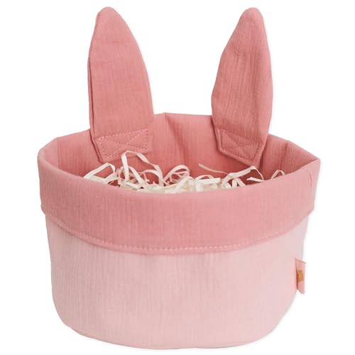 Papierdrachen Osternest mit Hasenohren Rosa - aus Musselin - perfekte Frühlingsdekoration - Osterdeko von Papierdrachen