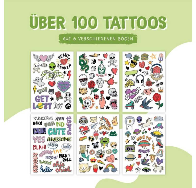 PAPIERDRACHEN Sticker Tattoo Set - Grunge - 100 Tattoos PAPIERDRACHEN Sticker Tattoo Set - Grunge - 100 Tattoos von PAPIERDRACHEN