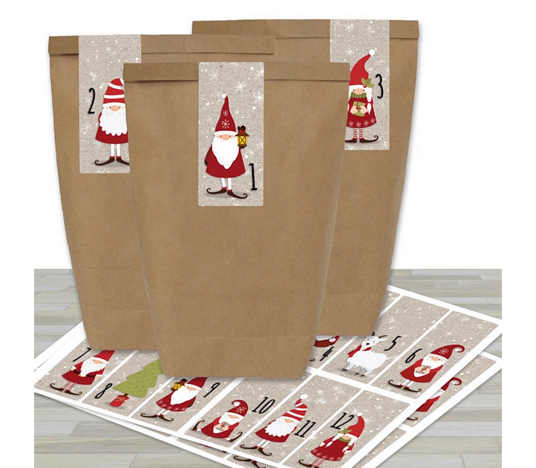 PAPIERDRACHEN befüllbarer Adventskalender WICHTEL ~ SANTA mit 24 Kraftpapiertüten und Aufklebern PAPIERDRACHEN befüllbarer Adventskalender WICHTEL ~ SANTA mit 24 Kraftpapiertüten und Aufklebern von PAPIERDRACHEN