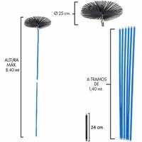 Schornsteinfegerbürste Schornsteinset 8,4 Meter x 250 mm. Durchmesser. von PAPILLON