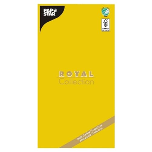 10 Tischdecken Tissue ROYAL Collection 120cm x 180cm gelb von PAPSTAR