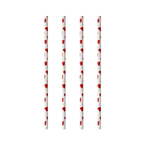 100 Trinkhalme, Papier "pure" Ø 6 mm, 20 cm "Heart" 87516 Papstar biologische Papiertrinkhalme Papierstrohhalme Bio Öko von PAPSTAR