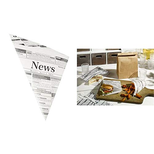 1000 Pommes-Frites-Spitztüten, Pergament-Ersatz, gefäd. 32,5 cm x 23 cm x 23 cm "Newsprint" Füllinhalt 250 g, fettdicht, 1 x 1000 Stück 1000 Pommes-Frites-Spitztüten, Pergament-Ersatz, gefäd. 32,5 cm x 23 cm x 23 cm "Newsprint" Füllinhalt 250 g, fettdicht, 1 x 1000 Stück von PAPSTAR