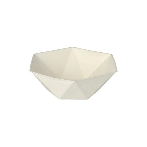 144 Schalen Zuckerrohr 'pure' 6-eckig 400 ml 5 cm x 16 cm x 14 cm weiss 'Diamond' von PAPSTAR