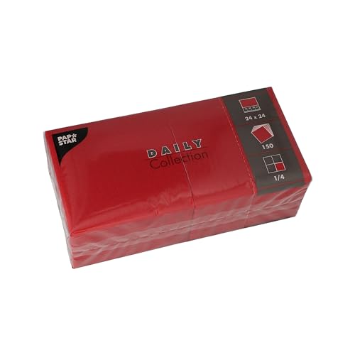 150 Servietten "DAILY Collection" 1/4-Falz 24 cm x 24 cm bordeaux 150 Servietten "DAILY Collection" 1/4-Falz 24 cm x 24 cm bordeaux von PAPSTAR