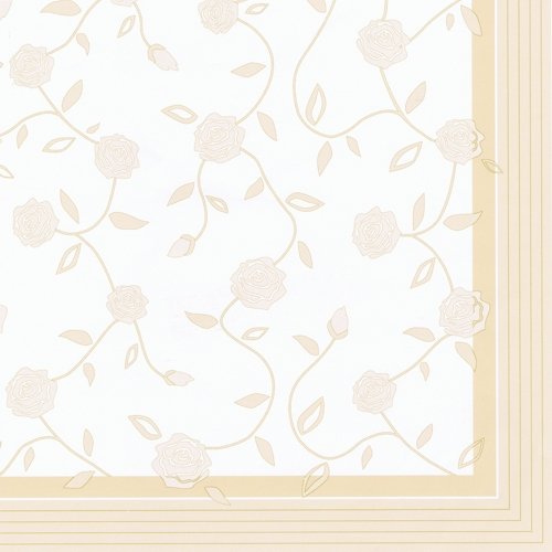 20 Servietten, 3-lagig 1/4-Falz 40 cm x 40 cm "Elegant Roses" champagner creme von PAPSTAR