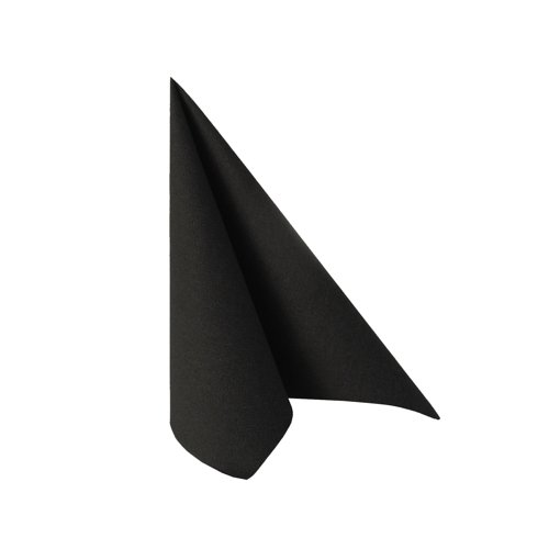 20 Servietten "ROYAL Collection" 1/4-Falz 33 cm x 33 cm schwarz von PAPSTAR
