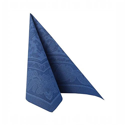 20 Servietten "ROYAL Collection" 1/4-Falz 40 cm x 40 cm dunkelblau "Ornaments" von PAPSTAR