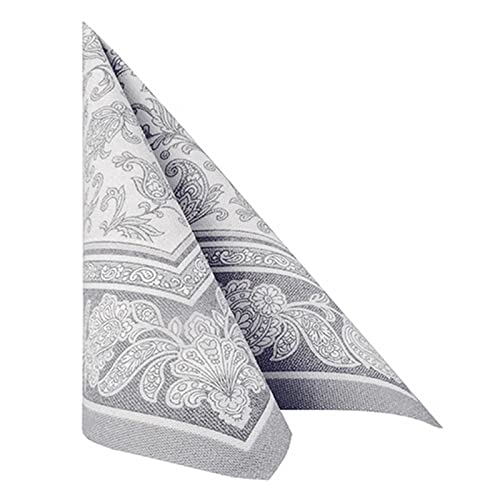 20 Servietten ROYAL Collection 1/4-Falz 40 x 40 cm grau "Ornaments" 20 Servietten ROYAL Collection 1/4-Falz 40 x 40 cm grau "Ornaments" von PAPSTAR
