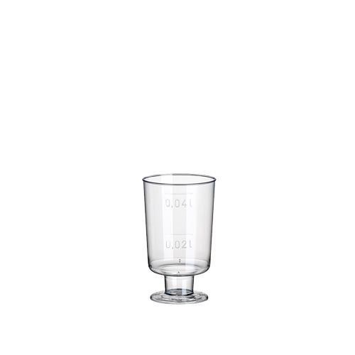 20 Stiel-Gläser für Schnaps, PS 4 cl Ø 3,8 cm · 6,3 cm glasklar einteilig Plastik von PAPSTAR