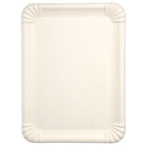 25 Servierplatten, Teller Zuckerrohr 'pure' eckig 26 cm x 35 cm weiss von PAPSTAR