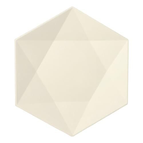 25 Teller Zuckerrohr 'pure' 6-eckig 2,5 cm x 26 cm x 23 cm weiss 'Diamond' von PAPSTAR