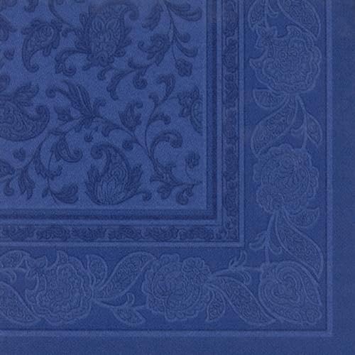 250 Premium Servietten "ROYAL Collection" 1/4-Falz 40 cm x 40 cm dunkelblau "Ornaments" hochwertig von PAPSTAR