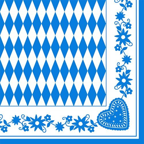400 Servietten 3-lagig 1/4-Falz 40 x 40 cm "Oktoberfest" (84489) von PAPSTAR