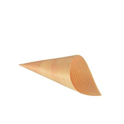 50 Fingerfood - Spitztüten, Holz "pure" Ø 6,5 cm · 12,5 cm (85674) von PAPSTAR