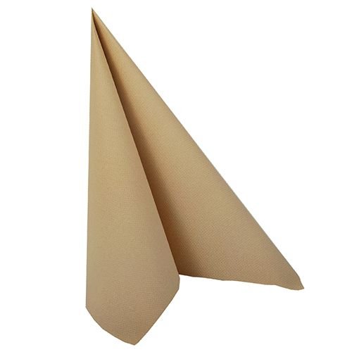 50 Hochwertige Premium Servietten 1/4-Falz 40 cm x 40 cm sand creme in Stoffoptik von PAPSTAR