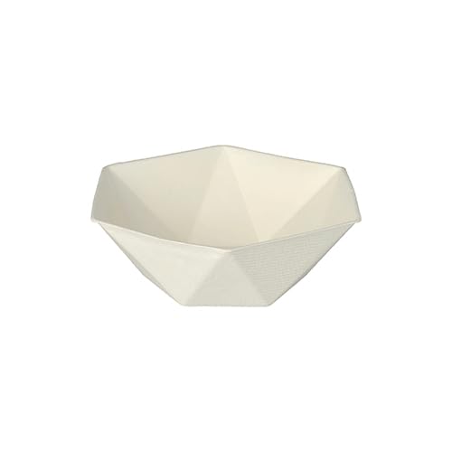 50 Schalen Zuckerrohr 'pure' 6-eckig 400 ml 5 cm x 16 cm x 14 cm weiss 'Diamond' von PAPSTAR