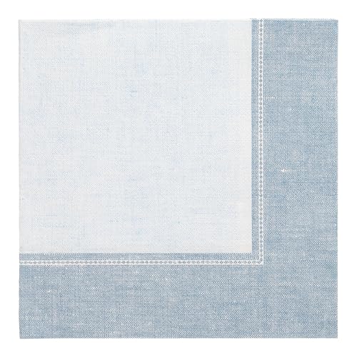 50 Servietten "ROYAL Collection" 1/4-Falz 40 cm x 40 cm arktikblau "Linum" von PAPSTAR