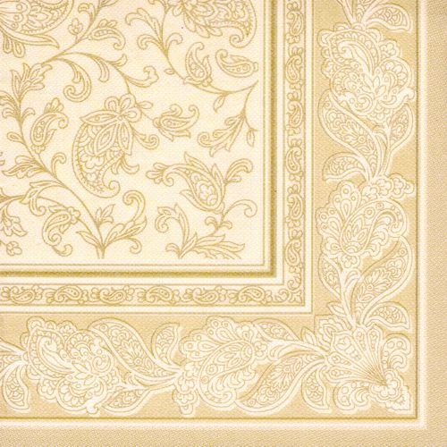 50 Stück Premium Qualität Bettwäsche Gefühl Servietten ROYAL Collection 1/4-Falz 40 cm x 40 cm Gold Kunstvoller von PAPSTAR
