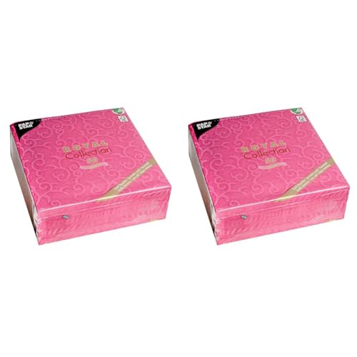 50 Stück Premium Qualität Bettwäsche Gefühl Servietten ROYAL Collection 1/4-Falz 40 cm x 40 cm pink fuchsia Fuss (Packung mit 2) von PAPSTAR